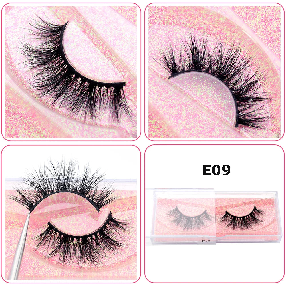 3D Real Mink False Eyelashes – Thick Handmade Strip Lashes with Glitter Packing for Makeup Beauty D101