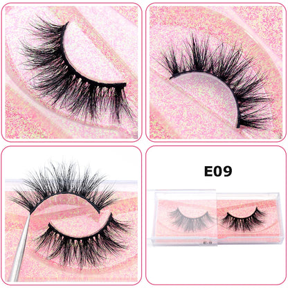 3D Real Mink False Eyelashes – Thick Handmade Strip Lashes with Glitter Packing for Makeup Beauty D101