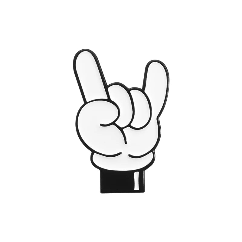 Love You Hand Gesture Enamel Pin – Cartoon Metal Brooch for Backpacks, Lapels & Gifts