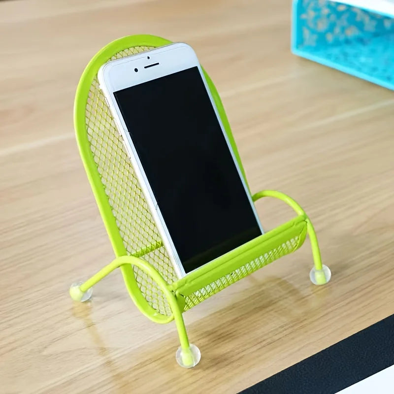 Stainless Steel Phone Stand - Heavy-Duty Desk and Bed Holder for Smartphones, Tablets and Cameras