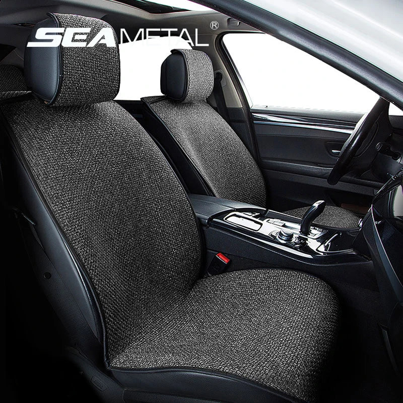 SEAMETAL Linen Car Seat Cover - Four-Season Breathable Anti-Slip Seat Protector