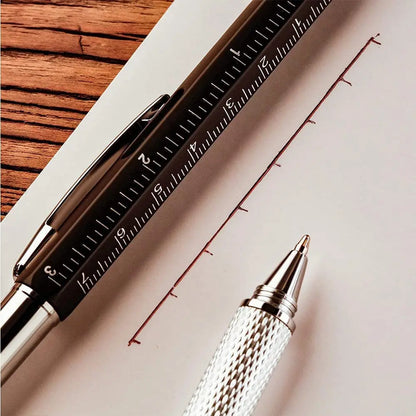 7 in 1 Multifunction Ballpoint Pen - Ruler, Screwdriver, Touch Screen Stylus, Spirit Level, and More