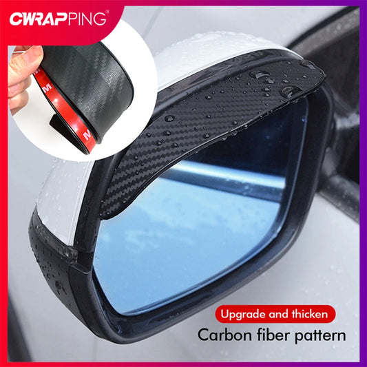 Car Rearview Mirror Rain Eyebrow - Carbon Fiber Sun Visor Shade Protector for Clear Vision, Auto Mirror Organizer Accessories
