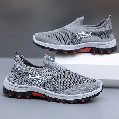Men’s Summer Mesh Sneakers – Breathable Lightweight Canvas Sports Shoes, Casual Athletic Footwear Clearance Deal