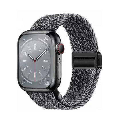 Nylon Braided Watch Band for Apple Watch – Compatible with Series SE, 3–10 & Ultra (38–49mm Adjustable Sport Strap)