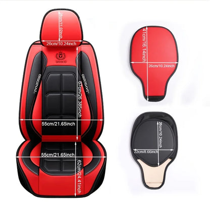 Universal Full-Coverage Leather Car Seat Cover - All-Season Driver & Passenger Seat Cushion Pad