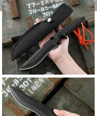 Outdoor Tactical Straight Knife — Portable EDC Survival & Self-Defense Tool
