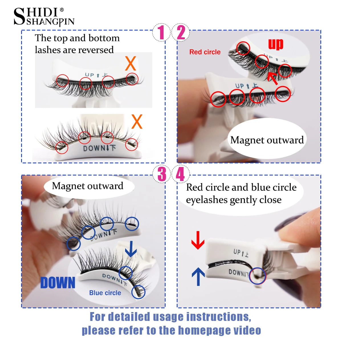 Magnetic Eyelashes Set – 3D Mink Reusable False Lashes 1/2 Pairs with Tweezers, Natural Long Makeup Kit