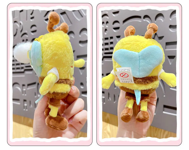 Potdemiel Anime Pink SpongeBob & Patrick Star Kawaii Plush Keychain — Cosplay Stuffed Keyring Gift for Kids