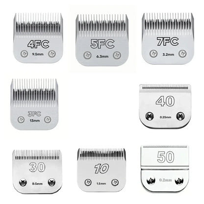 Professional Pet Dog Clipper Blades Set (3F–50#) – Compatible with Andis, Oster A5 & Wahl KM Animal Grooming Clippers Replacement Blades