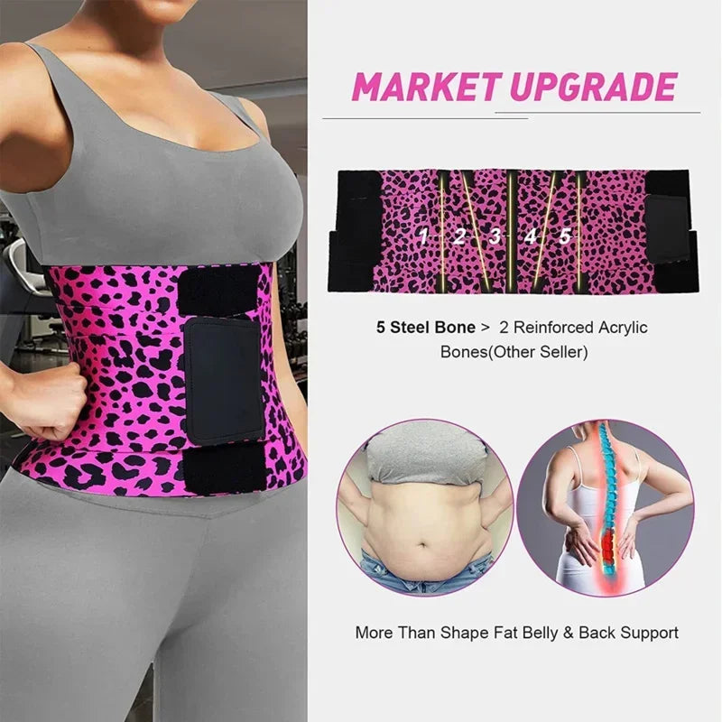 Waist Cincher Belt — Tummy Control Body Shaper with Triple Wrap Corset, Workout Sweat Band & Gym Slimming Girdle