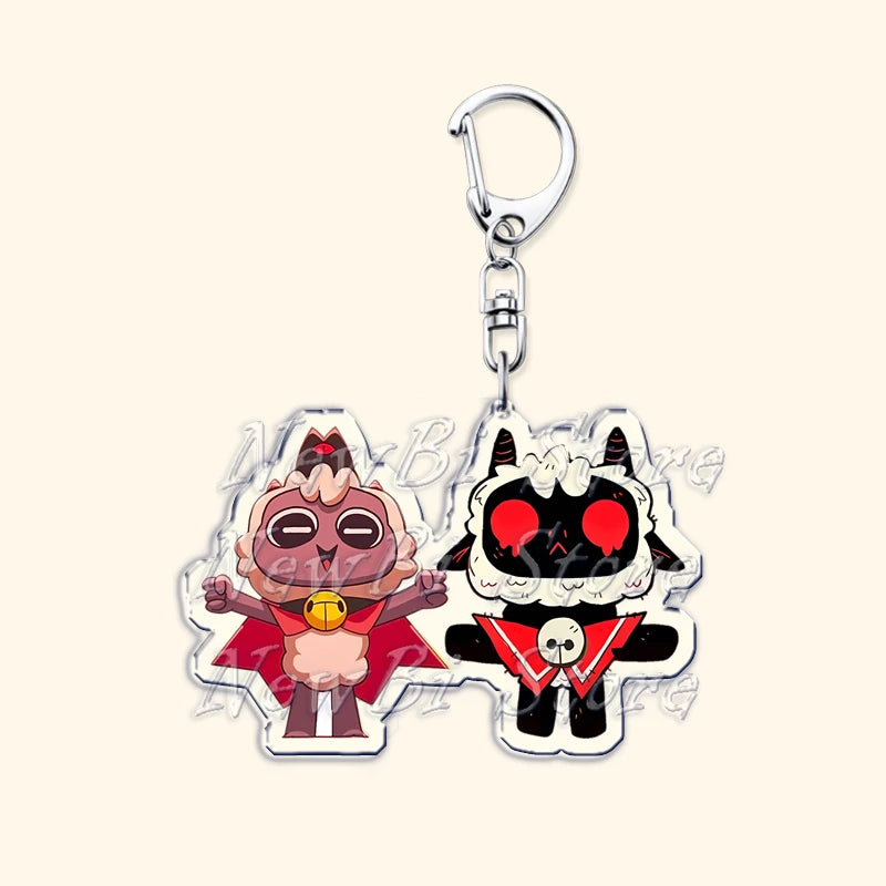 Funny Dark Video Game Sheep Keychain – Cute Lamb & Goat Bag Accessory Gamer Gift