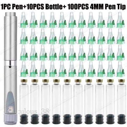 Magic Pen 3ml Empty Cartridge Kit — 4mm Pen Tip Cassette Bottle for Lilly Insulin Pen, Sterile Individual Packaging