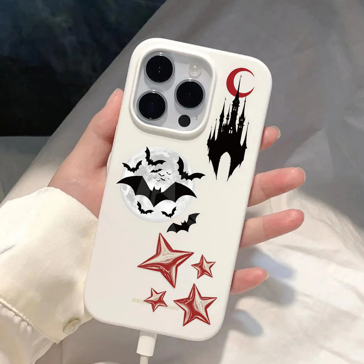 50-Piece Gothic Horror Stickers Set – Waterproof Spooky Decals for Phones, Helmets, Bikes, Laptops & Suitcases