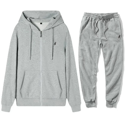 Men's Hooded Tracksuit Set - Classic Warm Hoodie & Sport Pants for Autumn and Winter