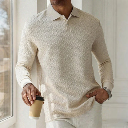 Men’s Long Sleeve Polo Shirt - High Quality Business Casual T-Shirt for Office and Fashion Style