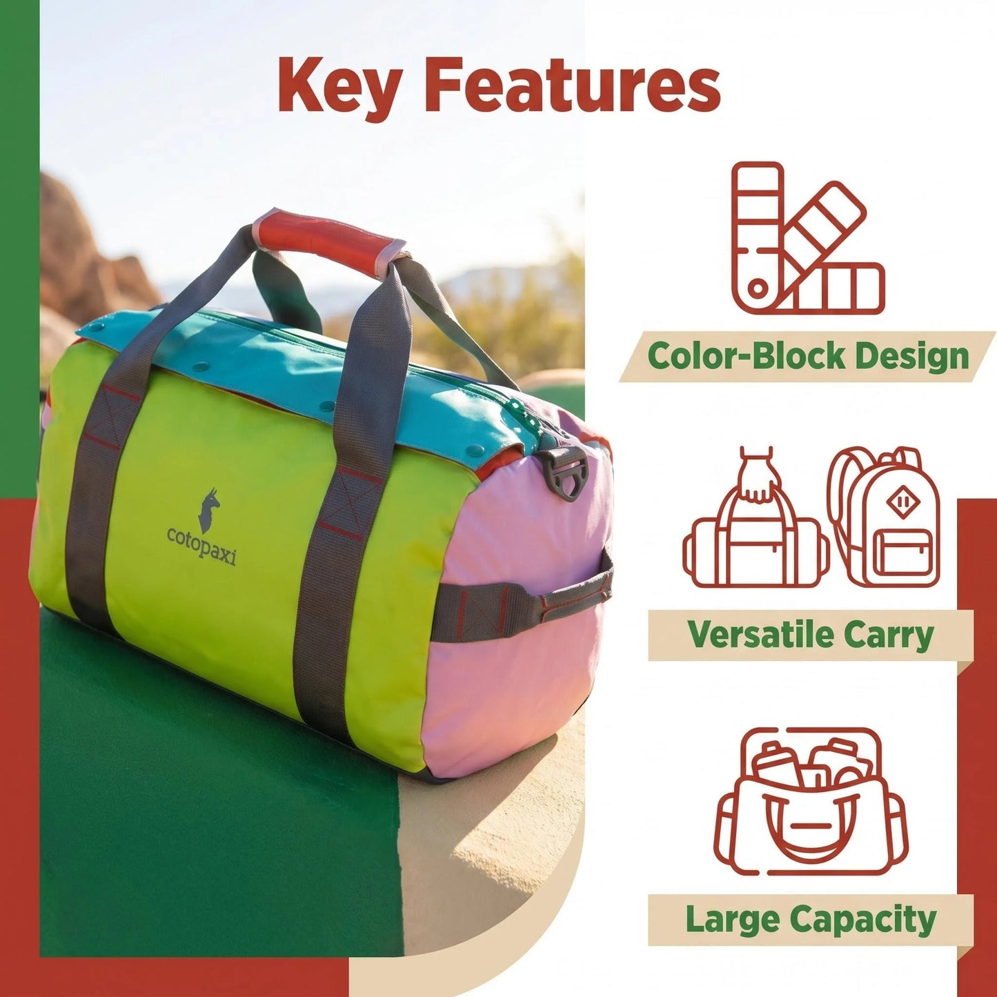 35L Large Gym Duffel Bag - Unisex Yoga Fitness Backpack, Crossbody Travel Bag for Short Trips