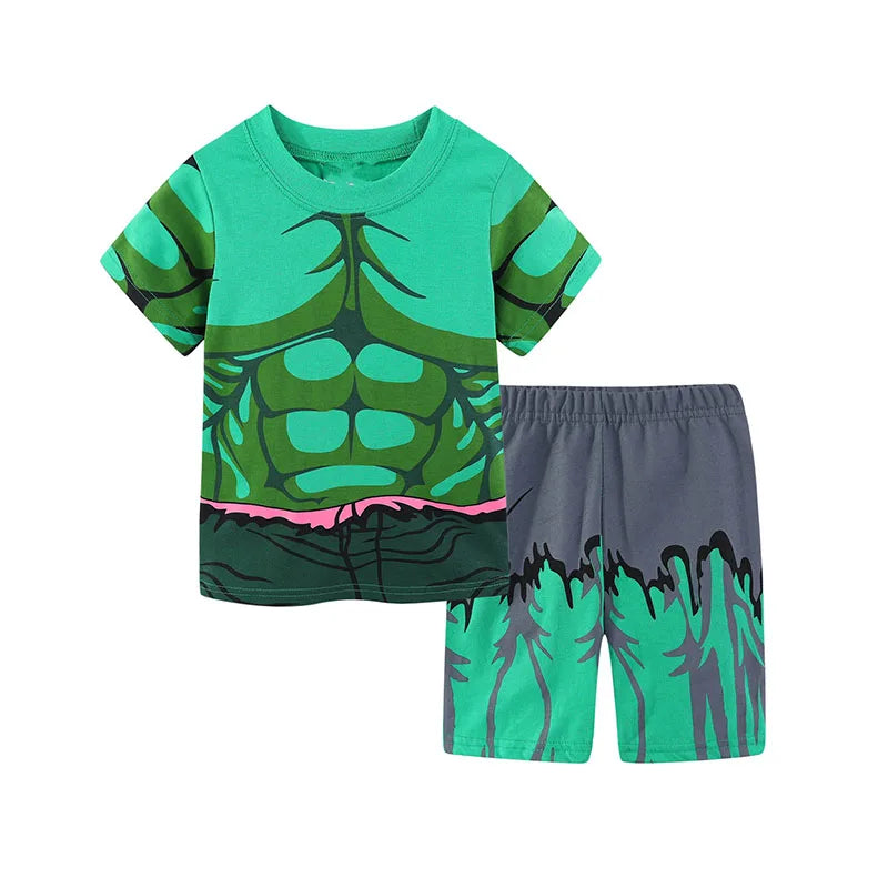 100% Cotton Boys Pajamas - Superhero Kids Sleepwear & Toddler Nightwear Set