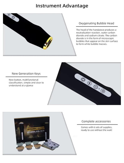 2024 Handheld CO2 Bubble Pen - Rechargeable Oxygenation Facial Machine with Skin Tightening & Oxygen Facial Kit