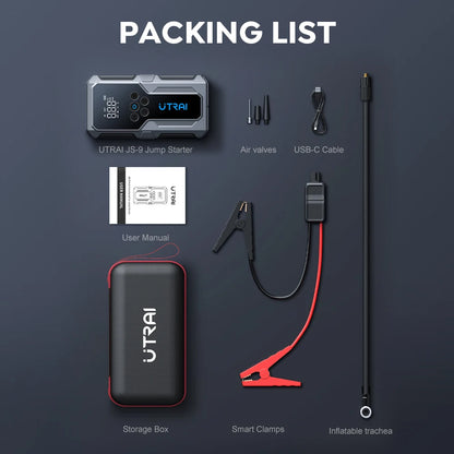 UTRAI 1500A Car Jump Starter - Portable Power Bank with 150PSI Air Pump Emergency Battery Booster and Vehicle Starting Device