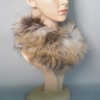 2025 Real Fox Fur Scarf and Headband – Luxury Winter Neck Warmer for Women, 100% Natural Fur, Elastic Ring Muffler