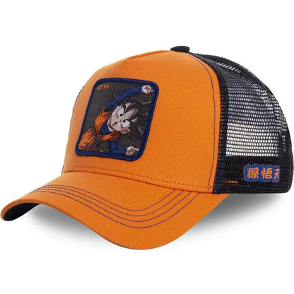 Dragon Ball Son Goku Cap - Embroidered Hip Hop Trucker Mesh Hat Adjustable Summer Travel Sun Visor for Men
