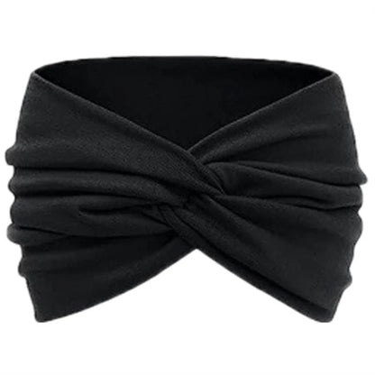 Wide Solid Color Turban Headband – Non-Slip Yoga, Running & Casual Hair Accessory