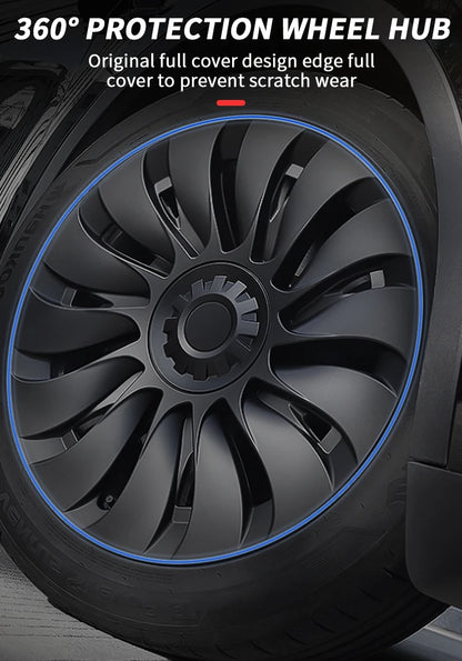 4PCS HubCap Performance Rim Covers – Replacement Wheel Caps for Tesla Model Y 19-Inch (2018-2024)