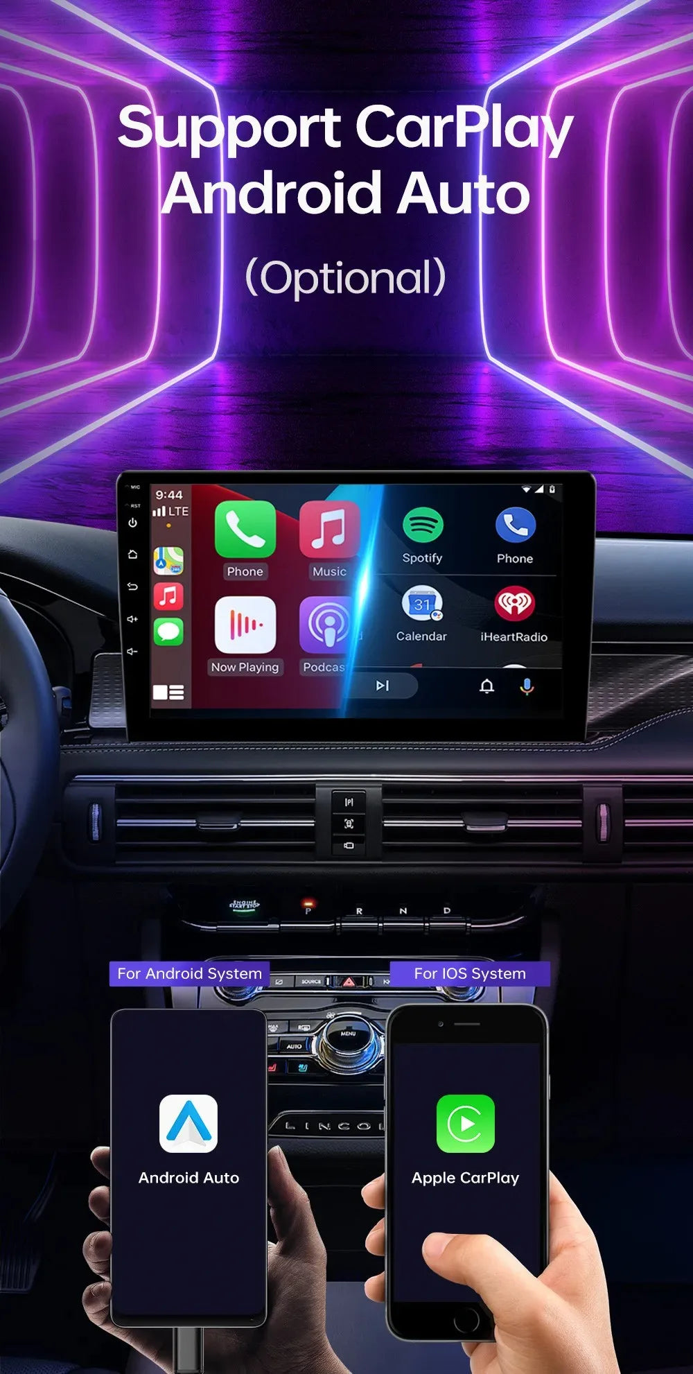 Android 13 Car Radio — 7/9/10" 2-DIN GPS Multimedia Player with 64GB, Wireless CarPlay & Android Auto