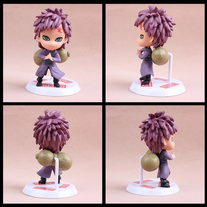 6pcs Naruto Mini Figures Set – Sasuke, Gaara, Uchiha Madara 7-8cm Anime Collectible Figurines with Base
