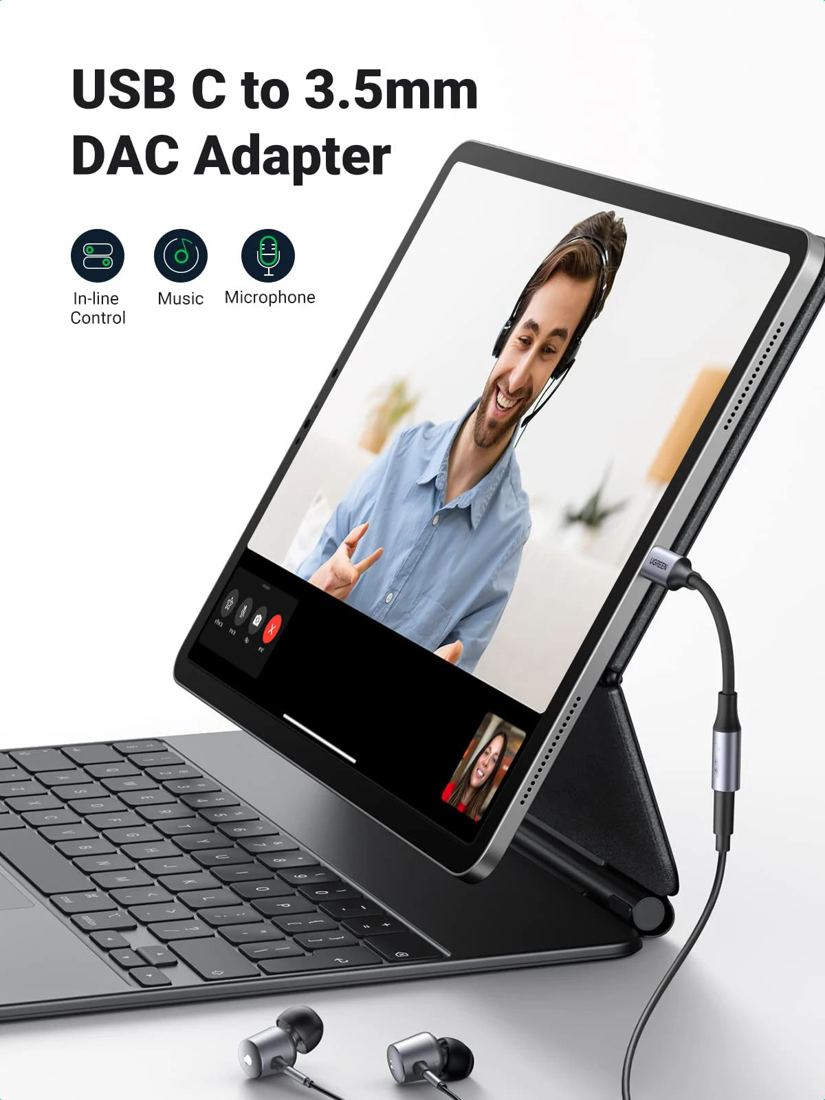 USB-C to 3.5mm Audio Adapter – Type-C to Headphone Jack with 24bit/96kHz HiFi DAC for Galaxy S23, S22, S21, S20