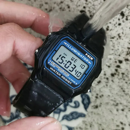 F91W Digital Sports Watch for Men and Women - Waterproof LED Electronic Military-Style Wristwatch