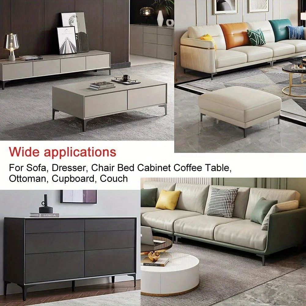 4Pcs Modern Metal Furniture Legs – Gold & Black Iron Sofa Feet for Table, Bed, Chair, Desk & Cabinet