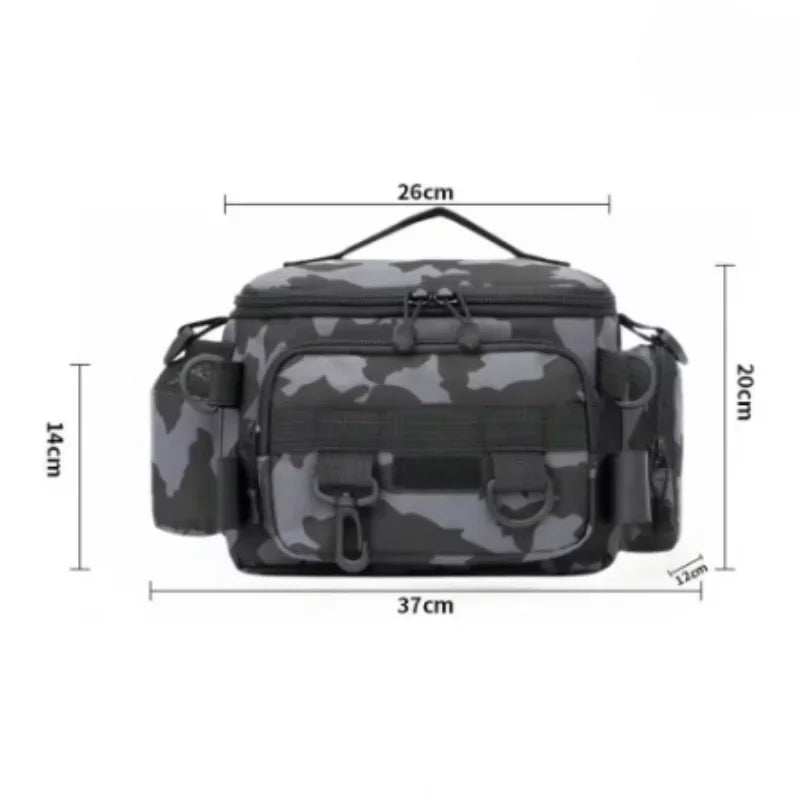 Portable Fishing Tackle Shoulder Bag – Storage Bag with Rod Holder for Outdoor Sports & Fly Fishing