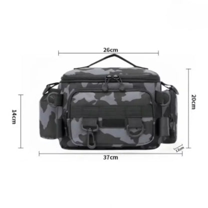 Portable Fishing Tackle Shoulder Bag – Storage Bag with Rod Holder for Outdoor Sports & Fly Fishing