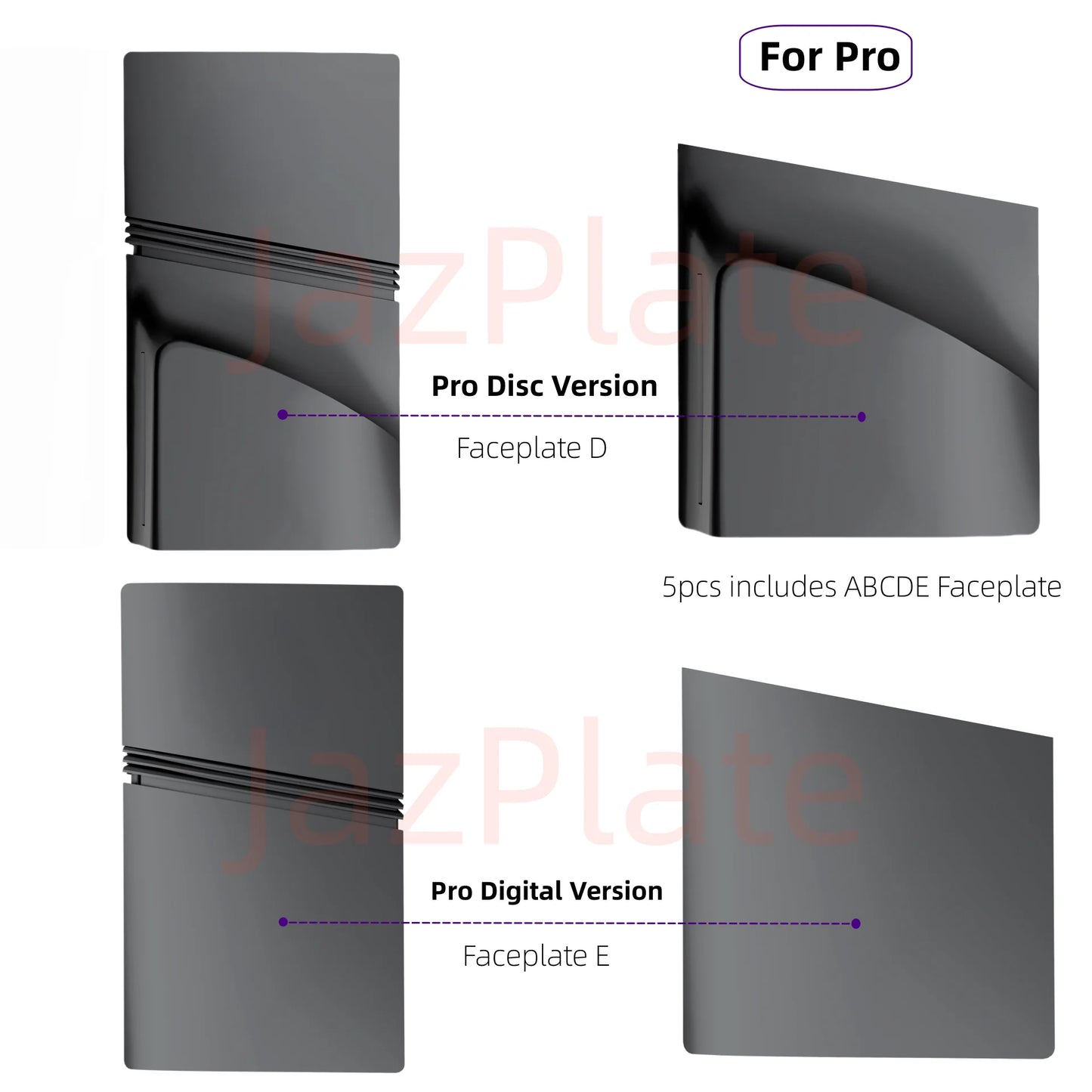 5-in-1 30th Anniversary Gray Faceplates for PS5 Pro – Disc & Digital Edition PlayStation 5 Cover Accessories