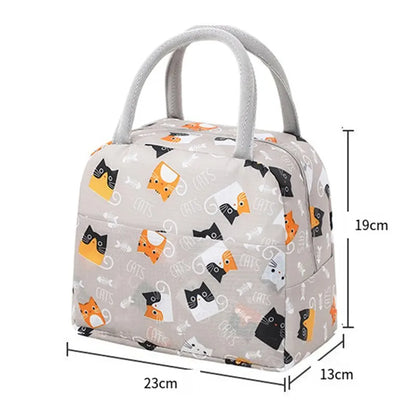 Adorable Cartoon Lunch Bag: Insulated Thermal Heat Children's Bento Bag - Perfect for School, Picnics, and Travel with Ice Pack Included!