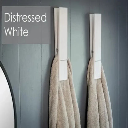 Wooden Clothespin Bathroom Towel Holder, Wall-Mounted Giant Towel Clip, Rural Style Large Clothespin Hook