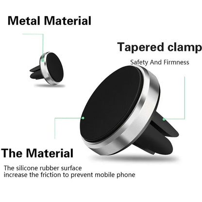 Magnetic Car Phone Holder – Air Vent Mount Stand for iPhone, Samsung, Xiaomi, Huawei Smartphones
