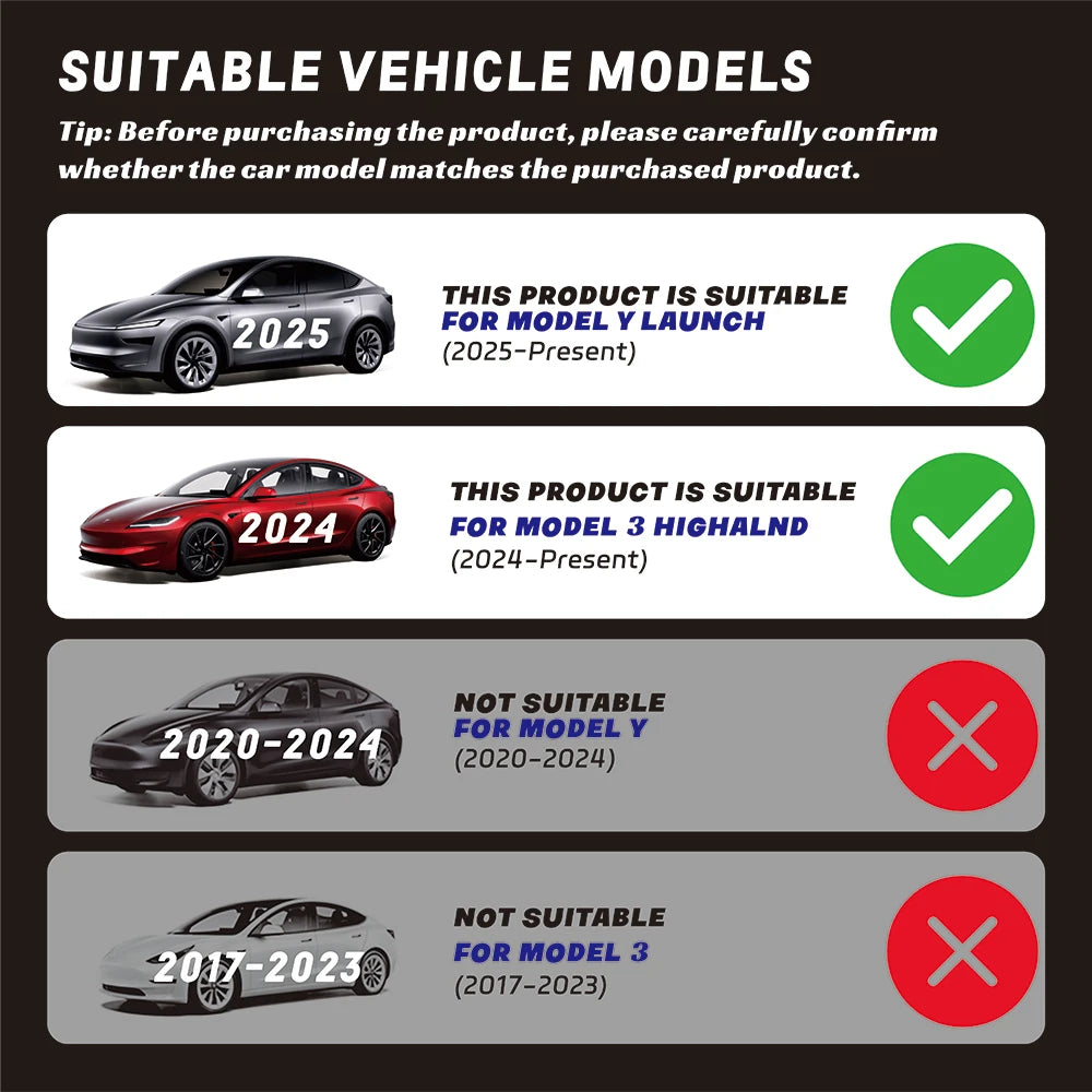 Tesla Model Y 2025 & Model 3 Highland 2024 TPE Soft Case — Center Console Armrest Lid Cover, Interior Accessories