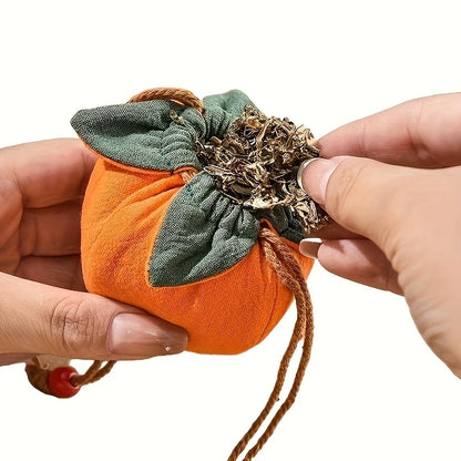 Persimmon Incense Bag - Hanging Car Rearview Mirror Blessing Pouch for Good Fortune and Decor