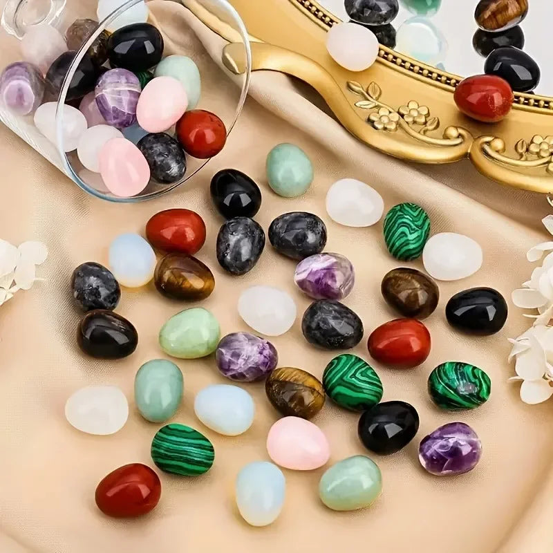 12-Piece Polished Crystal Egg Stones – DIY Home Décor, Desktop Ornaments, and Aquarium Decorations
