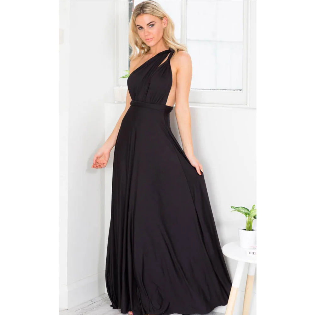 Women’s Summer Sexy V-Neck Maxi Dress – Multi-Wear Strappy Long Party Dress