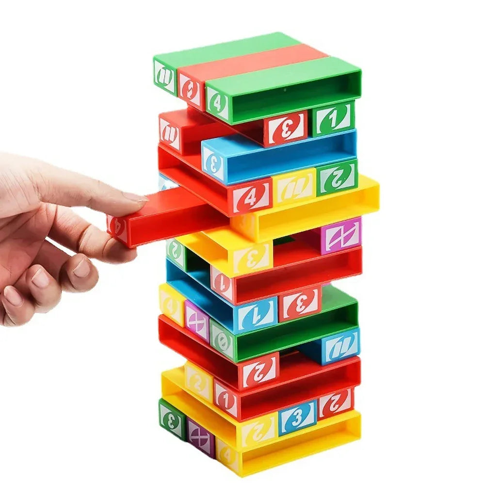 Stacko UNO Card Game — Family Entertainment Puzzle, Poker Party, Educational Toy, Playing Cards for Birthday Gift