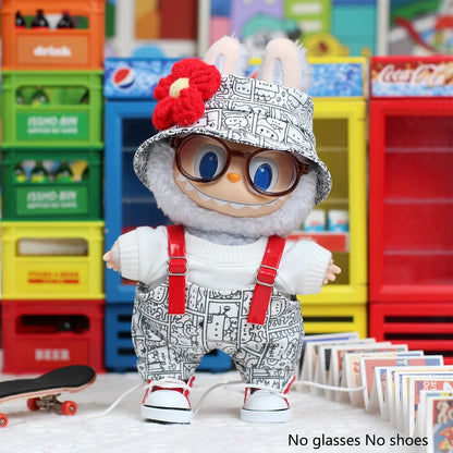 Ropa Labubu Clothes Set for 15/17cm V1/V2 Plush Dolls – Hooded Sweatshirt & Pants | Doll Outfit Accessories & Kid Toy Gift