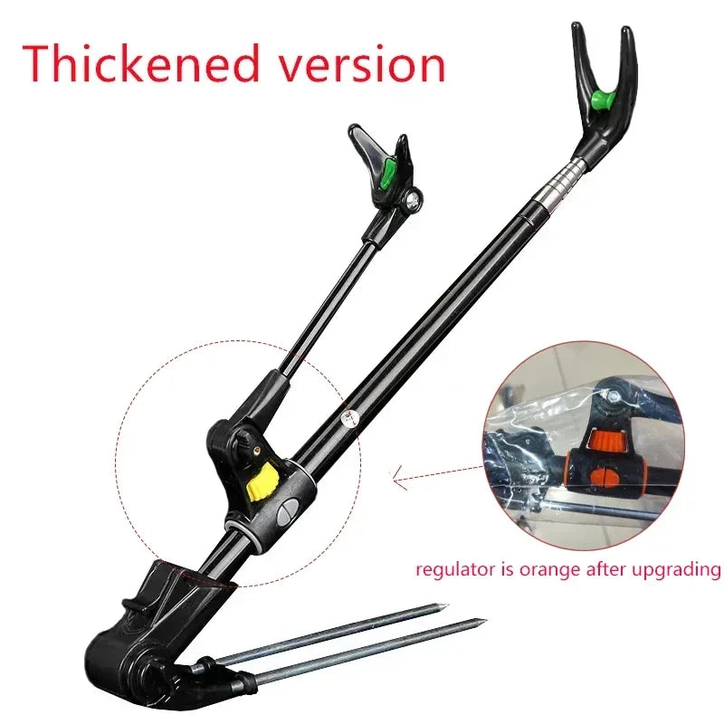 Adjustable Stainless Steel Telescopic Fishing Rod Holder Bracket – 1.7M/2.1M/2.4M Thickened Dual-Purpose Fishing Rod Support Stand for Outdoor Fishing
