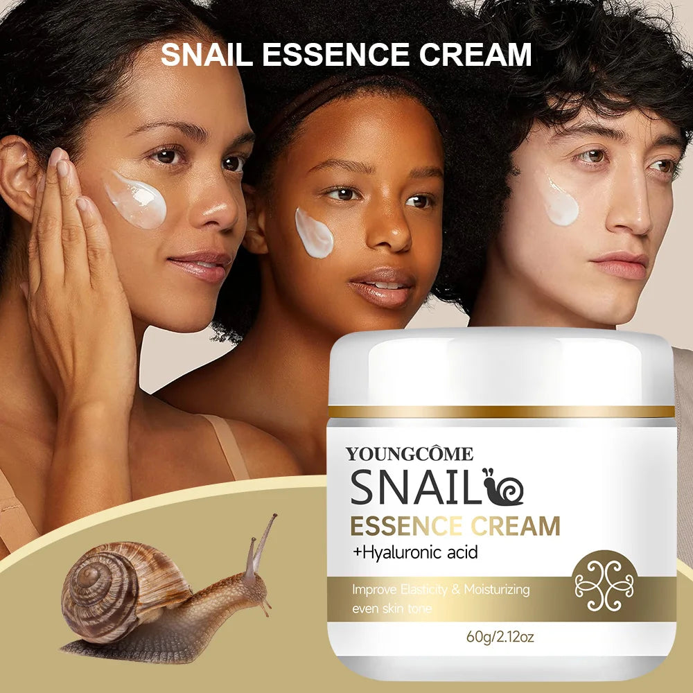Snail Essence Cream with Hyaluronic Acid – Moisturizing, Elasticity-Boosting Skin Care for Smooth Texture