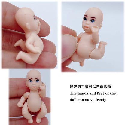 Family of 6 Pregnant Doll Set – Movable Joints Mom, Dad & Babies Interactive Playhouse Toy Gift for Girls