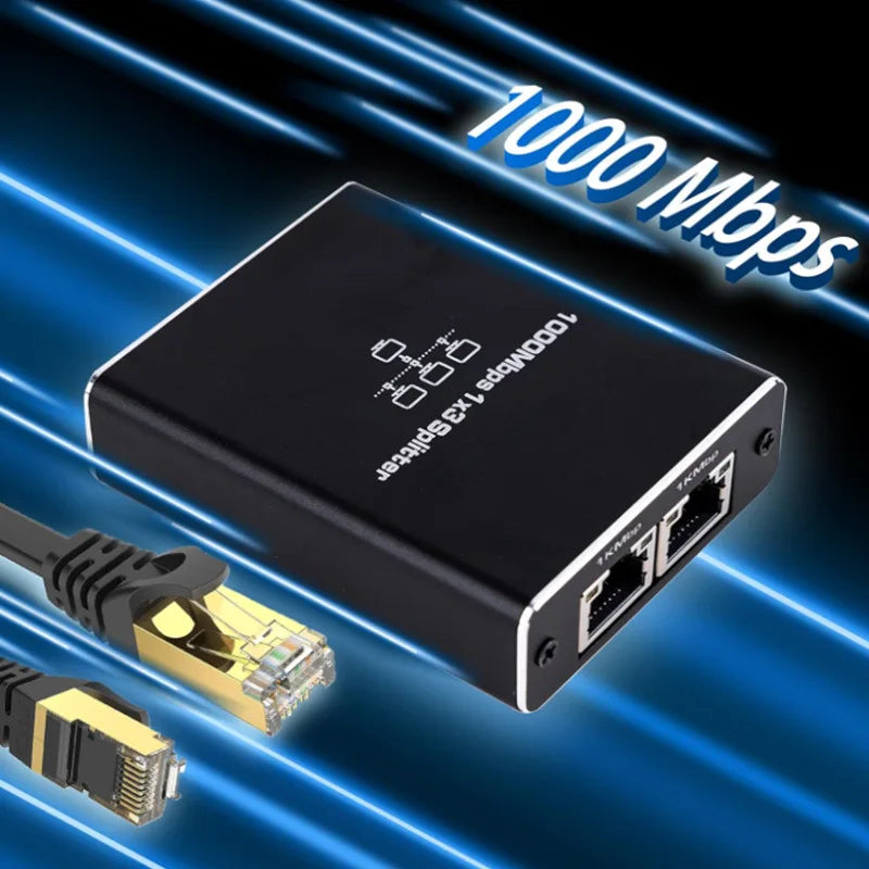 RJ45 Splitter 1-in-2/3/4 Out — 1000Mbps Gigabit Ethernet Network Adapter, Internet Extender & RJ45 8P8C Converter Plug