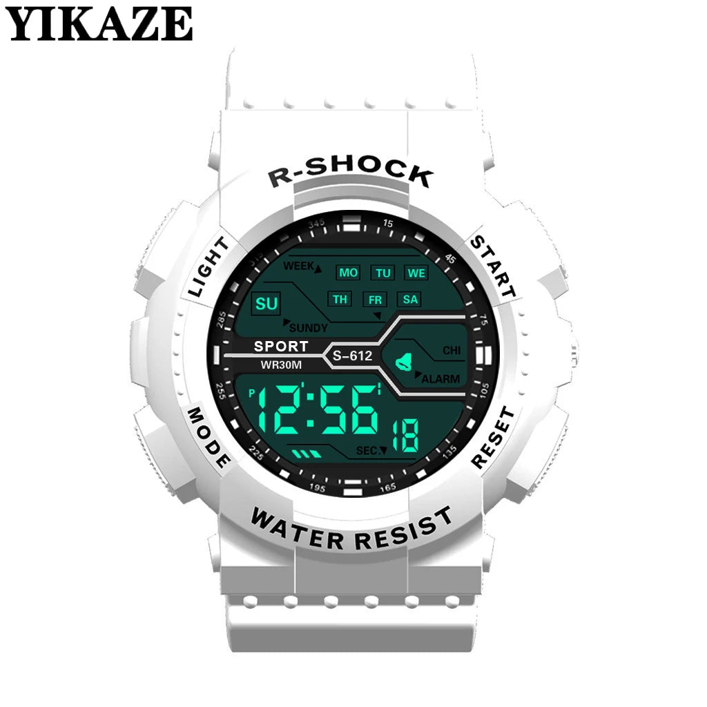 Men's Outdoor Sports Watch – Waterproof LED Military Digital Wristwatch with Luminous Large Screen